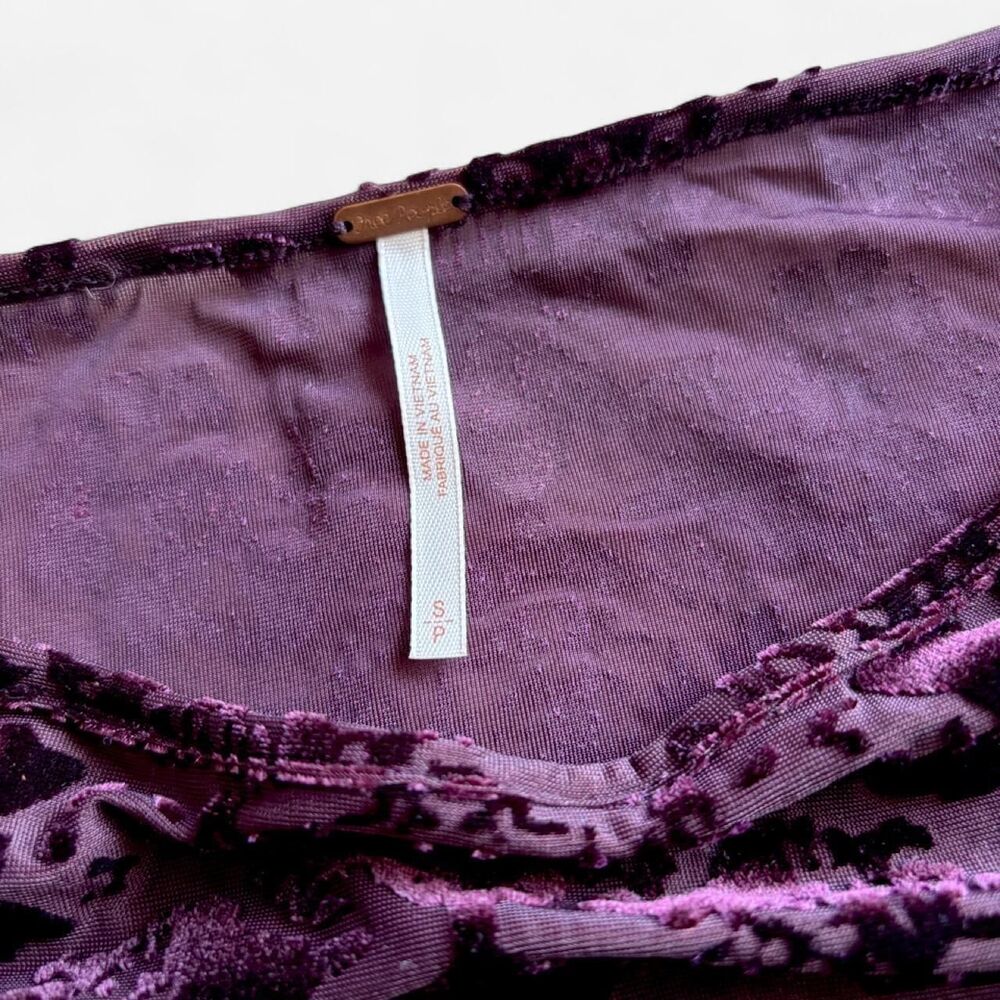 Free-people Women's Purple and Burgundy Blouse - Picture 2 of 8